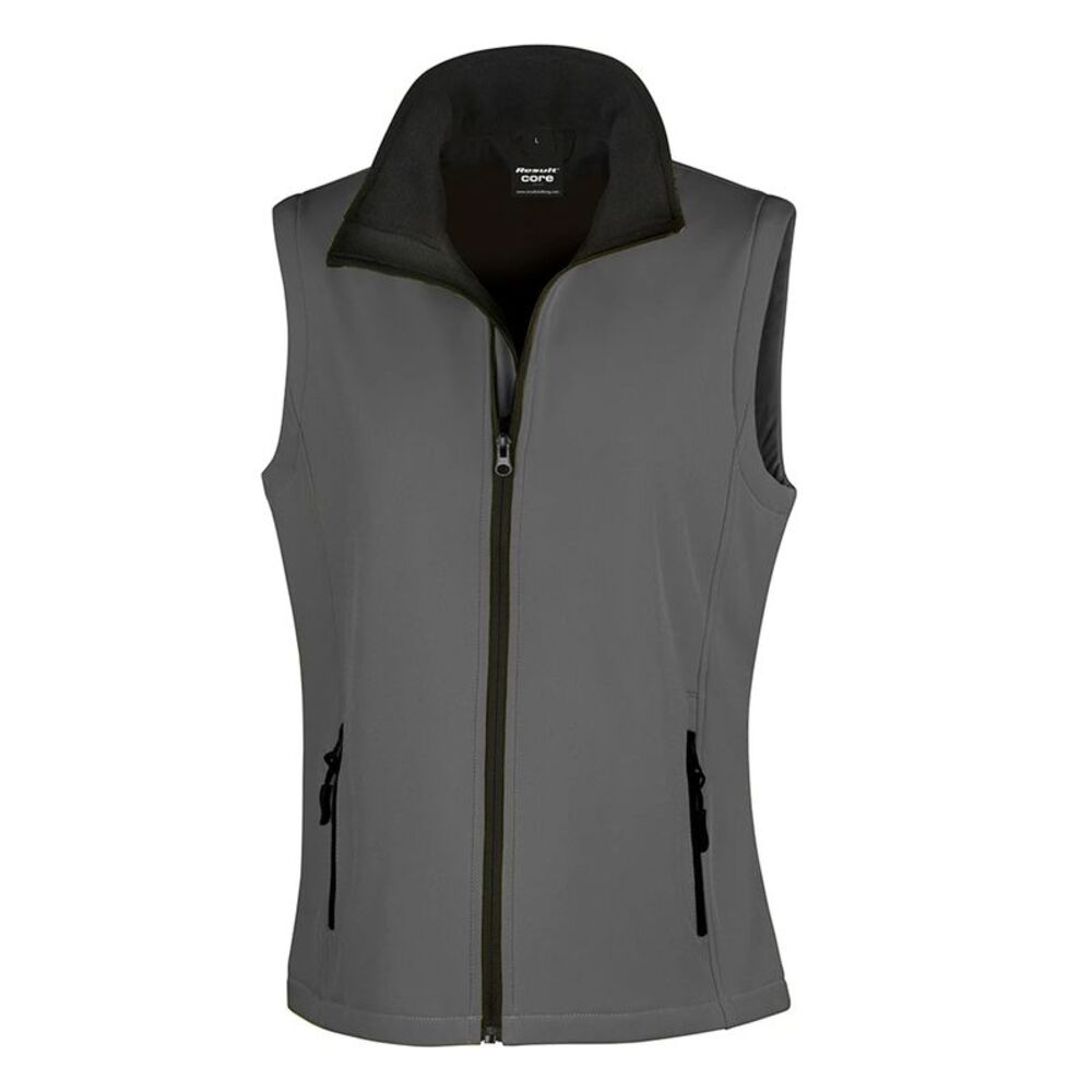 Result Womens/Ladies Softshell Body Warmer / Charcoal Grey/Black